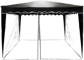 Instent® tinklelis nuo uodų 3 x 3 pavėsinei 12 m, pasirinktos spalvos, juodas arba baltas, 2 x užtrauktukas, su "Velcro" dirželiais tvirtinimui, tinklelis nuo uodų, apsauga nuo vabzdžių, tinklelis pavėsinei nuo uodų, juodas