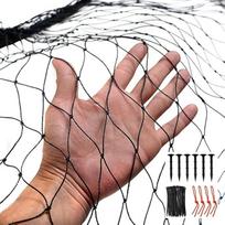 RATSTONE apsauginis tinklas nuo paukščių, tinklas paukščiams, apsauginiai tinklai nuo paukščių (15 m x 15 m), 25 mm tinklas, itin tvirtas austas tinklas, tinklas paukščiams, tinklas vaismedžiams, tinklas katėms, tankus lapų tinklas, kabelių raiščiai, daug