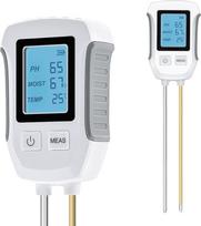Wigearss 3 in 1 dirvožemio matuoklis, skaitmeninis PH dirvožemio testeris, drėgmės ir drėgmės testeris su apšviestu LCD ekranu, skirtas sodininkystei, žemės ūkiui, lauko augalams