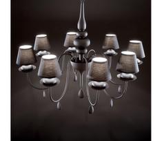 Ideal Lux - Sietynas, kabinamas ant grandinės BLANCHE 8xE14/40W/230V diametras 92 cm juoda