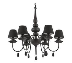 Ideal Lux - Sietynas, kabinamas ant grandinės BLANCHE 6xE14/4W/230V diametras 75 cm juoda