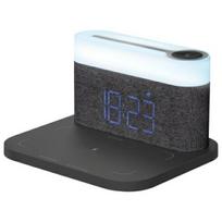 Proove 3-in-1 Bedside Lamp + Alarm Clock, Day  AND  Night LED, 1200mAh, 3W with 15W Inductive Charging, Grey/Dark Grey