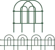 "Amagabeli Garden Home" metalinė sodo tvora, 46 cm x 1505 cm, 35 vnt., dekoratyvinė sodo tvora, tvenkinio tvora, tvoros elementai, sodo tvoros, dekoratyvinė tvora, nedidelė metalinė, žalia DA1492