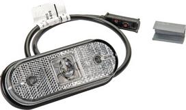 Gabaritinis žibintas LED, ovali, 24 V, balta, tvirtinama varžtais, 119xAspöck