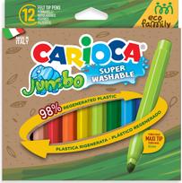 Flomasteriai CARIOCA JOY JUMBO EcoFamily, 12 spalvų