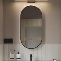 Ovalus Naturel B-Way 80x40cm veidrodis juodu matiniu rėmu