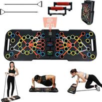 "Surplex" sulankstoma "9-in-1 Push Up Rack Board" sistema su rankenomis, "Push-Up" laikiklių lenta, nešiojama daugiafunkcinė raumenų treniruočių sistema, skirta namų fitnesui ir treniruotėms - sporto salės pratybų stovas