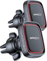 APPS2Car 2 vnt. N52 mobiliojo telefono laikiklis automobilinis magnetinis vėdinimas, universalus 360° automobilio mobiliojo telefono laikiklis su 6 stipriais magnetais ir 6 metalinėmis plokštelėmis, magnetinis mobiliojo telefono laikiklis "iPhone", "Samsu