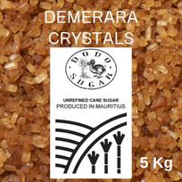 Nerafinuotas cukranendrių rudas cukrus DEMERARA CRYSTALS iš Mauricijaus  „DODO SUGAR” – 5 kg ***Tik 2,4 Eur/kg***