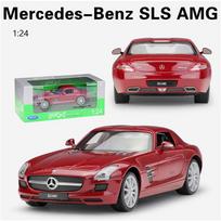1/24 WELLY Mercedes Benz SLS AMG sportinio automobilio lydinio modelis žaislas, slegiantis modelis, modeliavimas, automobilio dekoravimas berniuko kolekcijos dovana 1/24-19.5x9x5.5cm balta