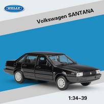Welly 1:36 mastelio Volkswagen SANTANA lydinio automobilių modeliai, liejiniai metaliniai žaisliniai automobiliai Automobilių modeliai, didelė modeliavimo kolekcija, dovanos vaikams 1:36-size:11.9*4.5*3.6cm juoda