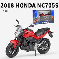 1/18 mastelio Welly 2018 HONDA NC705S lydinio motociklo modelis, lietas metalinis žaislinis transportas, motociklo modelis, didelės simuliacijos kolekcija, vaikiškos dovanos 1/18-: 12.5x7.1x4.5cm raudona