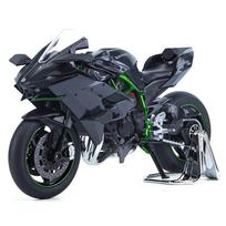 1/9 Kawasaki Ninja H2R motociklo modelis Žaislai Lieto lydinio su amortizatoriais Garso ir šviesos žaislas vaikams Berniukų dovanos pilka/juoda