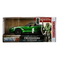 1/24 TRANSFORMERS 5 2016 Crosshairs Chevy Corvette Stingray Metalinis modelis 1/24-Size:21.5*9*6cm žalia