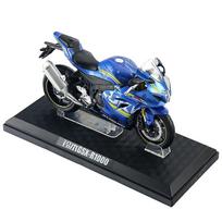 1/12 Suzuki lydinio liejimo GSX-R1000 motociklo modelis žaislas 17cm visureigio variklio modelio dekoracijos su dėžute plastikinė atraminė bazė mėlyna