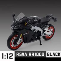 1/12 Aprilia RSV4 lydinio motociklo modelis žaislas lietas su amortizatoriais motociklo modelių kolekcija berniukų žaislų dovanos dekoracija juoda