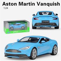1/24 mastelio WELLY Aston Martin Vanquish lydinio automobilių modeliai, metaliniai žaisliniai automobiliai Automobilių modeliai Aukštos modeliavimo kolekcijos Vaikų dovanos 1/24-18x8x5cm mėlyna