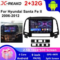 „Hyundai Santa Fe 2“, 2006–2012 m. „Android“ automobilio radijas, GPS navigacija 2 din daugialypės terpės vaizdo grotuvas DVD „Carplay“ stereofoninis galvutė 4 core 2GB+32GB carplay