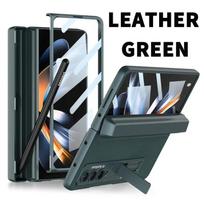Magnetic Leather Screen Glass Fold6 Case All-included  For Samsung Galaxy Z Fold 6 5 4 3 5G Folding Protective Pen Holder Cover For Galaxy Z Fold 5