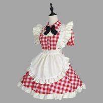 Japanese Cute Style Lolita Maid Dress Sexy Cosplay Maid Uniform Dress Black And Red Plus Size S raudona