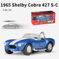 1/36 skalės „Welly“, 1965 m. „Shelby Cobra 427 S/C“ lydinio automobilio modelis, liejiniai metaliniai žaisliniai automobiliai Automobilių modeliai, didelė modeliavimo kolekcija, dovanos vaikams 1/36-11.5x5.2x3.7cm mėlyna