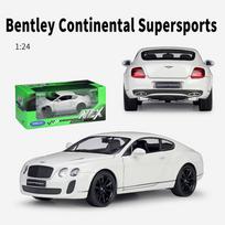 1/24 skalė WELLY Bentley Continental Supersports Lengvojo lydinio automobilių modeliai Metalinės žaislinės transporto priemonės Automobilių modeliai Aukštos modeliavimo kolekcijos Dovanos vaikams 1/24-19.3x7.7x5.8cm balta