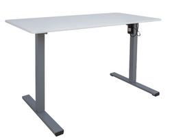 Home4You Reguliuojamo aukščio darbo stalas ERGO LIGHT su 1 varikliu 120x60cm, sidabro pilka/balta