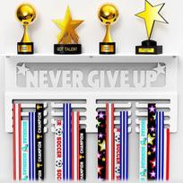 Metal Medal Hook Splicing Trophy Base So She Did Alphabet Silhouette Trophy Display Stand Wall Hanging Wall Decoration 40cm