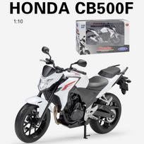 1/10 mastelio Welly HONDA CB500F lydinio motociklo modelis lietas metalinis žaislinis transportas motociklo modelis labai tikroviškas kolekcinis vaikiškas dovanas 1/10-20.8x11x8cm balta