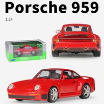 1/24 mastelio WELLY Porsche 959 lydinio automobilio modelis Diecasts metaliniai žaisliniai automobiliai Automobilio modelis Aukštos simuliacijos kolekcija Vaikų dovanos 1/24-18x7.9x5.4cm raudona