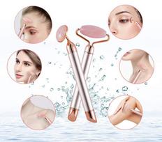 Vibruojantis nefrito volelis veidui, Gua Sha JADEIT MASSAGER ROLLER - Nr 1