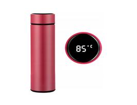 LCD išmanusis termosas su temperatūros ekranu ir filtru - raudonas