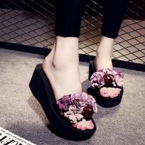 Women's Summer Wedge Flip Flops: Non-Slip High Heel Beach Sandals 36