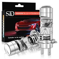 2 vnt H7 Led projektoriaus objektyvo priekinių žibintų lemputės 1:1 LED projektorius belaidis mini objektyvas 20000Lm 60W automobilinis Plug&Play turbo lempa 6500K balta LHD