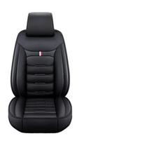 Automobilinių sėdynių užvalkalų rinkinys PU oda Vieno priekinio padalinto suolo apsauga Keturių sezonų universalus tinka daugumai automobilių SUV automobilių aksesuarų Black-1PC