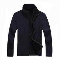 Vyriški Softshell Fleece Laisvalaikio Striukės Vyriški Šilti Megztiniai Terminės Striukės Vienspalviai Stori Prekės Ženklo Drabužiai XL juoda