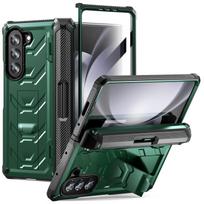 Mecha Įmontuota rašiklio vieta Vyrių stovas Dėklas Samsung Galaxy Z Fold 5 4 3 5G Su ekrano apsauga Dangtelis Z Fold5 Fold4 Fold3 For Galaxy Z Fold 3&Only Case (No Pen)