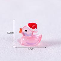 Švytinčios Mini Ančiukai su Kalėdine Kepure Miniatiūros Kalėdinis Ančiukas Švyti Naktį Pasakų Sodo Dekoracija Kawaii Aksesuarai