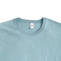 250g Baltas Storas Medvilninis T-shirt su Nuleistais Petimis Oversize Didelio Dydžio Laisvas Trumpomis Rankovėmis Poros Suknelė S mėlyna