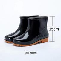 2025 Men's Short Rain Boots: Black Waterproof Work Shoes 41 black
