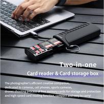 Didelės spartos SD kortelių skaitytuvas, USB 3.1 Type-C SD/TF/sim kortelės nešiojimo dėklas, naudojamas fotoaparatams, išmaniesiems telefonams, dronams DK-10 juoda