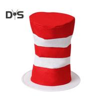 Raudonas Baltas Dryžuotas Cilindras Aukštas Skrybėlė Varlytė Pirštinės Kostiumas Helovino Vakarėliui Cosplay Aksesuaras Vaikams Ir Suaugusiems One Size 1pc