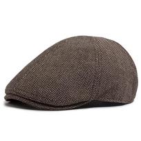 Laisvalaikio Zigzago Rašto Retro Newsboy Kepurės Vyrams Moterims Ruduo Žiema Šilti Baretės Madingos Vyriškos Plokščios Kepurės Elastingos Reguliuojamos Baretės Unisex chaki