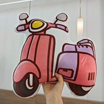 Animacinis motociklas pliušiniai žaislai įdarytos lėlės minkšta pagalvė namų dekoras minkštas transporto priemonės pliušinis žaislas lėlė įdaryta vaikams berniukams dovanos 40x40cm rožinė