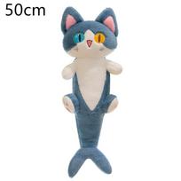 50cm Kūrybinga Lėlė Ryklys Katė su Skirtingais Vyzdžiais Miego Pagalvė Kawaii Raminanti Katės Pliušinė Žaislas Ilga Dryžuota Koja Segtukas Lėlė 50cm