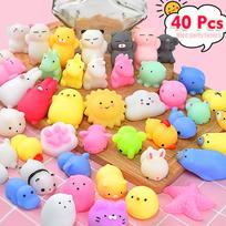 40 vnt. Mochi minkšti žaislai Vaikų vakarėlio dovanėlės Mini minkšti Kawaii Mochi gyvūnėliai Minkšti mini spaudžiami streso malšinimo žaislai Vaikams Suaugusiems