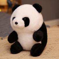 Simuliacinis Panda pliušinis žaislas minkštas įdarytas gyvūnas Chubby Panda pliušinis žaislas lėlė Kawaii Peluche vaikų gimtadienio dovana 18cm juoda