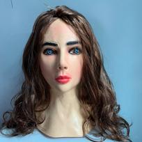 Helovino grožio latekso kaukė, tiesioginės transliacijos kaukė Adult One Size rožinė