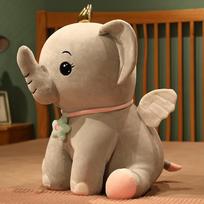 35-65cm Mielas Angelas Dramblys Pliušiniai Žaislai Animacinis Miegantis Iškamšytas Pagalvės Lėlė Minkšta Pagalvėlė Pagalvėlė Gimtadienio Dovana Vaikams 35cm pilka spalva