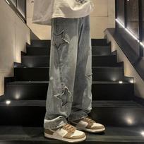 Pentagram Men's High-Street Fashion Wide-Leg Jeans: Autumn/Winter Loose-Fit for Teens Extra Large juoda